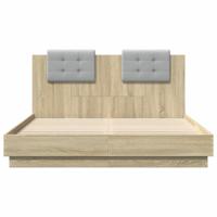 Bedframe met hoofdeinde bewerkt hout sonoma eiken 150x200 cm - thumbnail