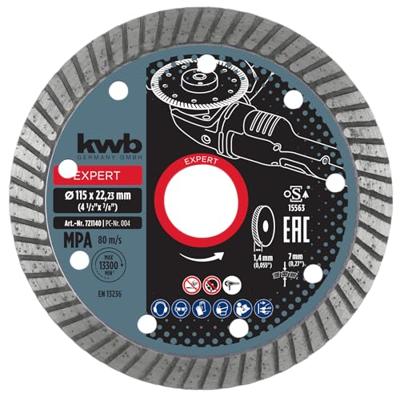 kwb 721140 Doorslijpschijf recht 115 mm 1 stuk(s) Beton, Graniet, Marmer, Keramiek, Tegels, Porseleinaardewerk, Natuursteen, Kunststeen