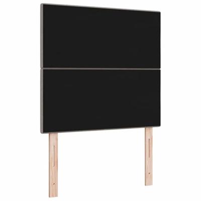 LED Hoofdbord met LED-striplichten Taupe 90 cm Polyester