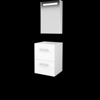 Basic-Line Premium 46 Badkamermeubelset - 50 x 46 cm - Met Grepen - 2 Lades - Wastafelblad - Spiegelkast met LED Verlichting - Ice White - thumbnail