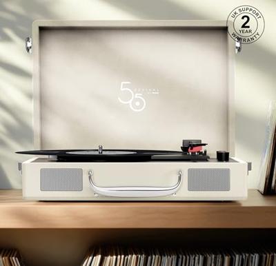 Vinyl draaitafel - MIXX - Revival 55 - Ingebouwde stereoluidsprekers - 3 snelheden - Bluetooth - RCA-uitgang - Crème Vinyl draaitafel - MIXX - Revival 55 - Ingebouwde stereoluidsprekers - 3 snelheden - Bluetooth - RCA-uitgang - Crème