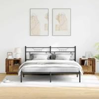 Nachtkastje met 2 pcs Oud Hout 50 x 34.5 x 50 cm. Bewerkt hout - thumbnail