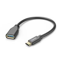 Hama USB-adapterkabel OTG USB-C-stekker - USB-A-aansluiting 15 Cm Zwart - thumbnail