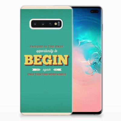 Samsung Galaxy S10 Plus | Siliconen hoesje | met naam Quote Begin Samsung Galaxy S10 Plus | Siliconen hoesje | met naam Quote Begin
