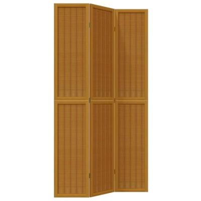 Kamerscherm met 3 panelen massief paulowniahout bruin Kamerscherm met 3 panelen massief paulowniahout bruin