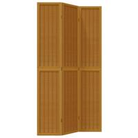 Kamerscherm met 3 panelen massief paulowniahout bruin - thumbnail