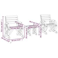 3-delige Loungeset massief vurenhout - thumbnail