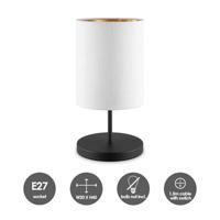 Scandinavische stijl Tafellamp - Corduroy Lampenkap - Cilinder - Wit - ø20 x 40 cm - E27 Fitting - Geschikt voor Woonkamers en slaapkamers - Met schakelaar - thumbnail