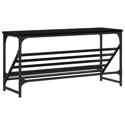 VidaXL Schoenenrek 90x30x45 cm bewerkt hout zwart