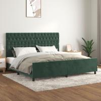 Bedframe zonder matras 200x200 cm fluweel donkergroen - thumbnail