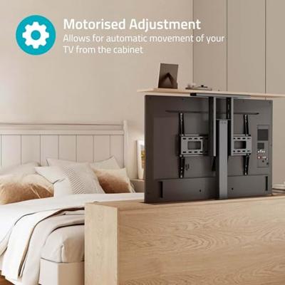 Gemotoriseerde TV-Standaard | 37 - 80 " | Maximaal schermgewicht: 60 kg | Ingebouwd Kastontwerp | Hefbereik: 68 - 158 cm | Afstandbestuurbaar | ABS / Staal | Zwart