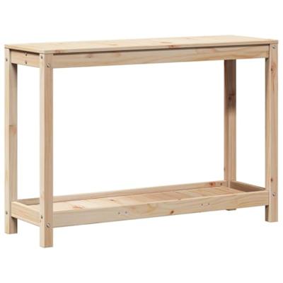 VidaXL Oppottafel met schap 108x35x75 cm massief grenenhout - thumbnail