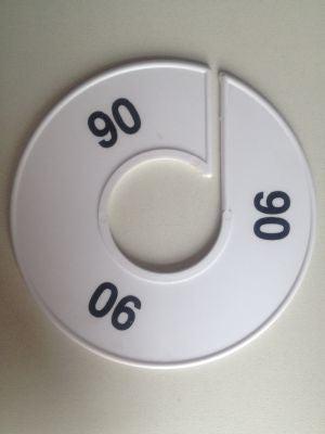 Maatring 11 cm wit/zwart 90