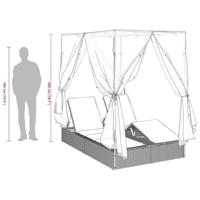 Dubbele ligbed Warmwit 205 x 129 x 200 cm poly rattan - thumbnail