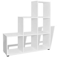 Boekenkast/presentatiemeubel trapvormig 107 cm wit - thumbnail