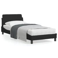 Bedframe met hoofdeinde zonder matras 80x200 cm fluweel zwart - thumbnail