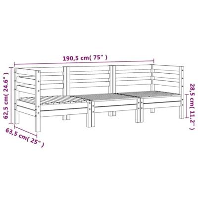 Tuinbank 3-zits massief grenenhout
