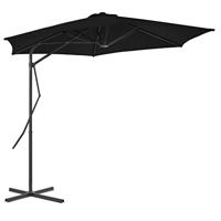 VidaXL Parasol met stalen paal 300x230 cm zwart - thumbnail
