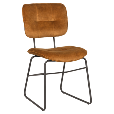 LABEL51 Eetkamerstoel 'Dez', Velvet, kleur Okergeel
