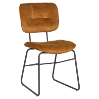LABEL51 Eetkamerstoel 'Dez', Velvet, kleur Okergeel - thumbnail
