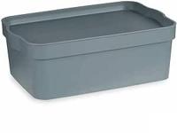Opbergbak met Deksel Grijs Plastic 6 L (21,5 x 11 x 32 cm) (12 Stuks) - thumbnail
