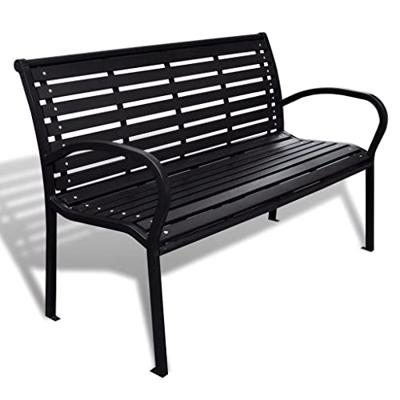 VidaXL Tuinbank 125 cm staal en hkc zwart