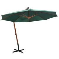 VidaXL Zweefparasol 350 cm houten paal groen - thumbnail