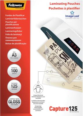 Fellowes lamineerhoes Capture125 ft A3, 250 micron (2 x 125 micron), pak van 100 stuks