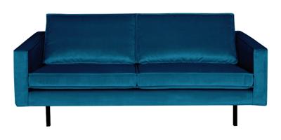 WOOOD Bank 2,5-zits 'Rodeo' Velvet, kleur Blauw