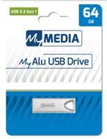 MyMEDIA My Alu USB 3.2 Gen 1 Drive USB-stick 64 GB Zilver 69277 USB-A 3.2 Gen 1 - thumbnail