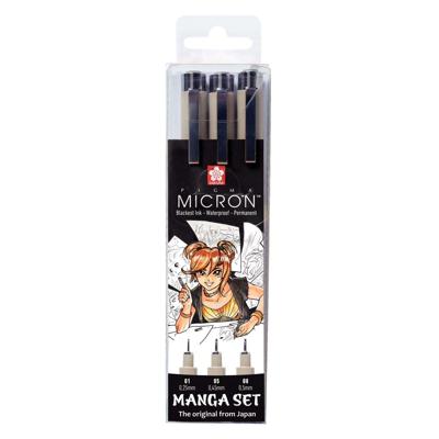 Sakura unieke manga-collectie van 3 pigma micron-pennen zw.