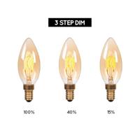 Lucide C35 - Filament lamp - Ø 3,5 cm - LED 3 StepDim (Memory) - E14 - 1x3W 2200K - Amber - thumbnail