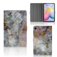 Samsung Galaxy Tab S6 Lite | S6 Lite (2022) Leuk Tablet hoesje Marmer Grijs - thumbnail