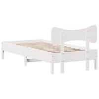 Bedframe zonder matras massief grenenhout wit 140x200 cm - thumbnail