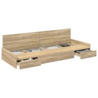 Opbergbedframe met hoofdeinde Sonoma Eiken 80 x 200 cm Bewerkt hout - thumbnail