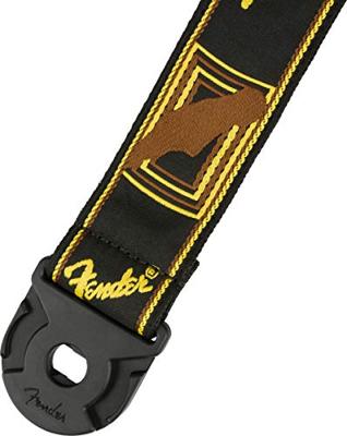 Fender Quick Grip Locking End Strap Black Yellow Brown gitaarband Fender Quick Grip Locking End Strap Black Yellow Brown gitaarband