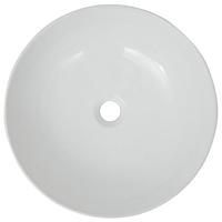 VidaXL Wastafel rond wit 41,5x13,5 cm keramiek - thumbnail