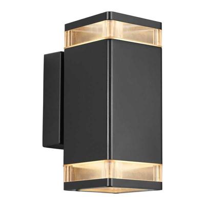Nordlux Zwarte wandlampElm 2-lichts hoekig - 45331003