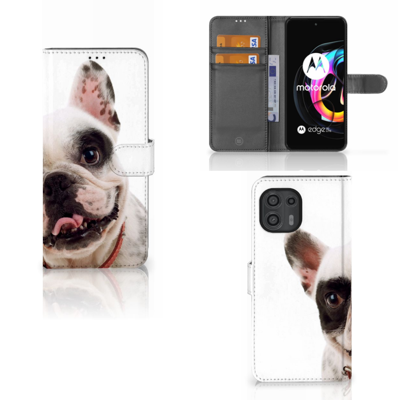 Motorola Edge 20 Lite | Telefoonhoesje | Met pasjeshouder | Franse Bulldog
