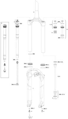 ROCKSHOX verende voorvork "pike dj" susp. fork rs pike dj red 100mm travel ROCKSHOX verende voorvork "pike dj" susp. fork rs pike dj red 100mm travel