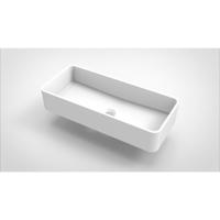 Opbouw Waskom Arcqua Case Rechthoek 60x26 cm Mat Wit - thumbnail
