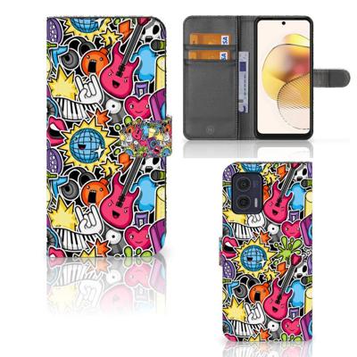 Motorola Moto G73 | Wallet Case | met Pasjes | Punk Rock Motorola Moto G73 | Wallet Case | met Pasjes | Punk Rock