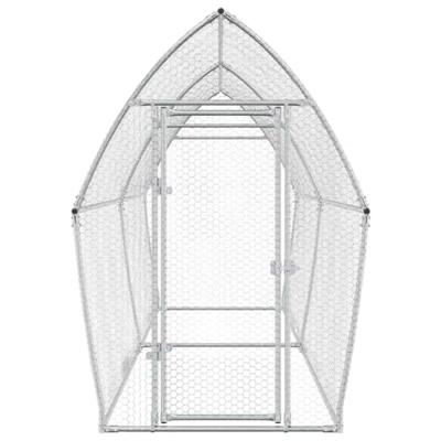 Kippenhok 400x105x182 cm gegalvaniseerd staal zilverkleurig Kippenhok 400x105x182 cm gegalvaniseerd staal zilverkleurig