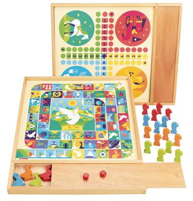 JEUJURA Ganzen- en kleine paarden - Dienblad met houten etui JEUJURA Ganzen- en kleine paarden - Dienblad met houten etui