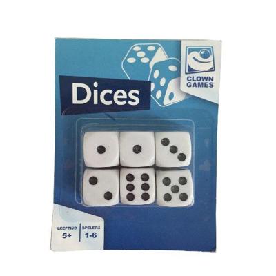 Dobbelstenen wit: 6 stuks (0608003)