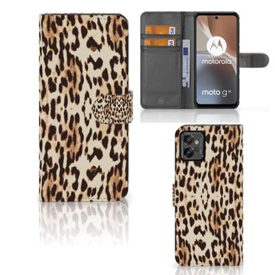 Motorola Moto G32 | Telefoonhoesje | Met pasjeshouder | Leopard
