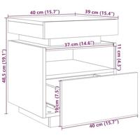 Nachtkast 2 pcs Zwart eiken 40 x 39 x 48.5 cm Bewerkt hout - thumbnail