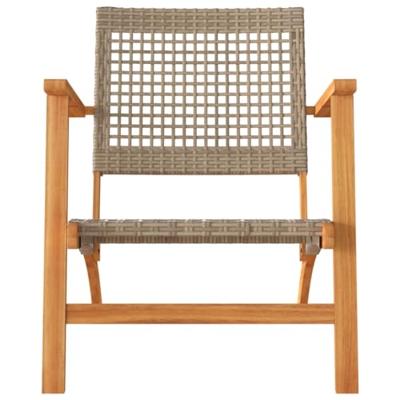 3-delige Bistroset poly rattan en massief acaciahout beige 3-delige Bistroset poly rattan en massief acaciahout beige