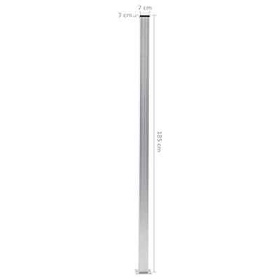 VidaXL Schuttingpalen 2 st 185 cm aluminium