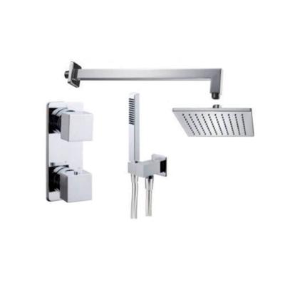 Regendoucheset Inbouw Muur Mila 30cm Vierkant Chroom Thermostaatkraan Handdouche Regendoucheset Inbouw Muur Mila 30cm Vierkant Chroom Thermostaatkraan Handdouche